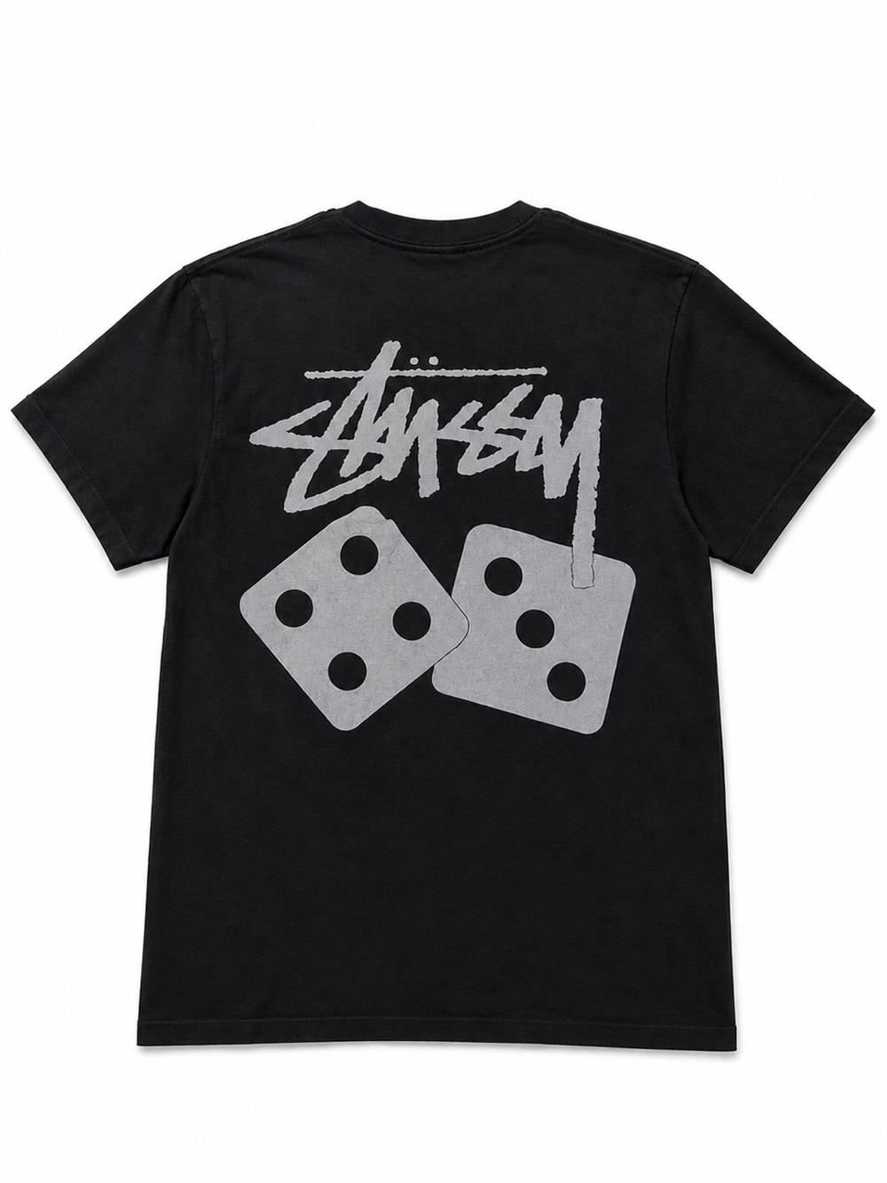 Stüssy Dice Graphic T-Shirt Size Small Black Streetwear Logo Tee Cotton Skate Su